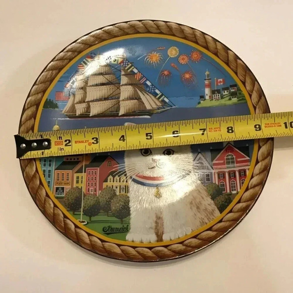 Anna Perenna Uncle Tad's Holiday Cats “Pollyanna” Thaddeus Krumeich Cat Plate - Picture 14 of 14